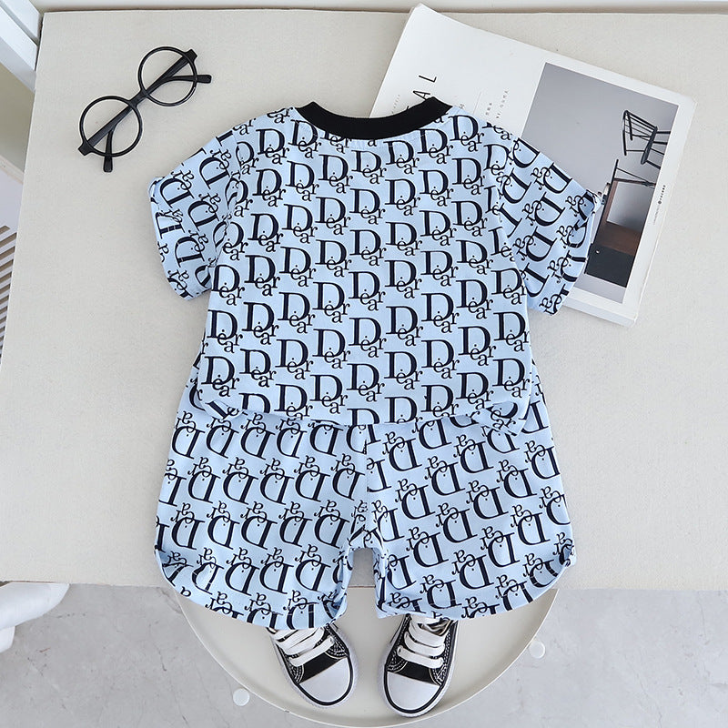 Boys Printed Pure Cotton T-shirt with Shorts