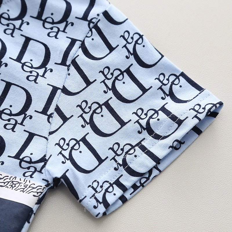 Boys Printed Pure Cotton T-shirt with Shorts