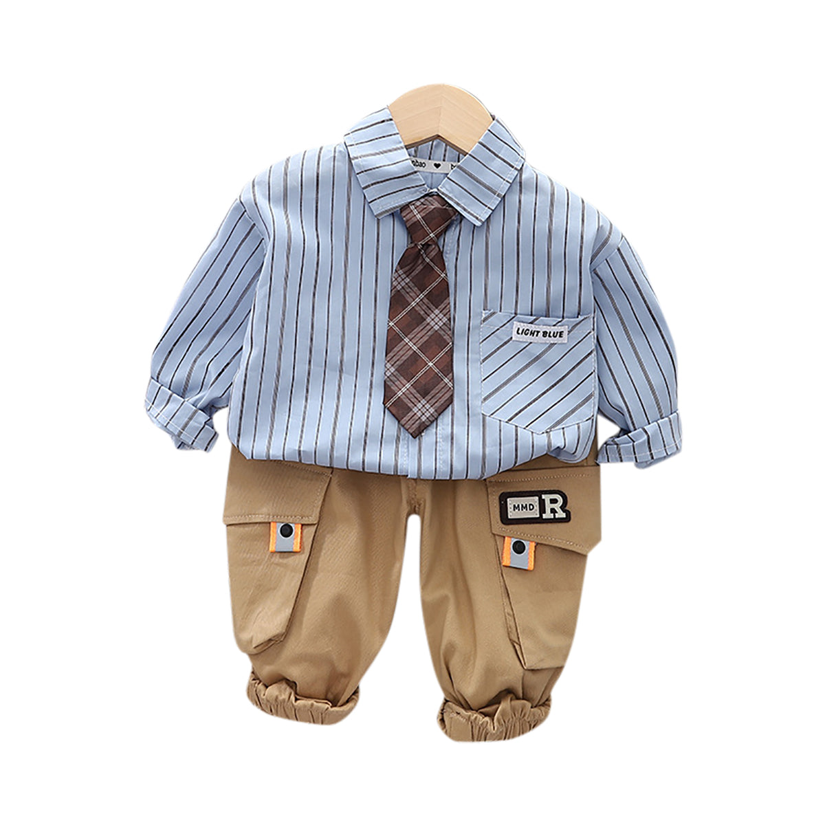 Boys Striped Long Sleeves Shirt With Trouser