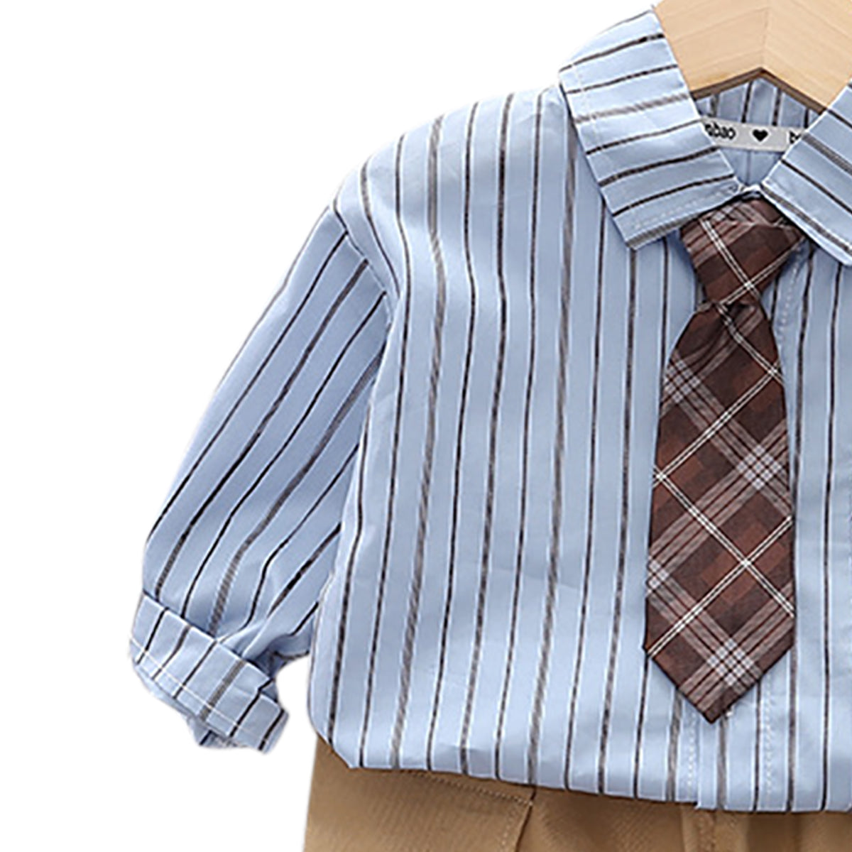 Boys Striped Long Sleeves Shirt With Trouser