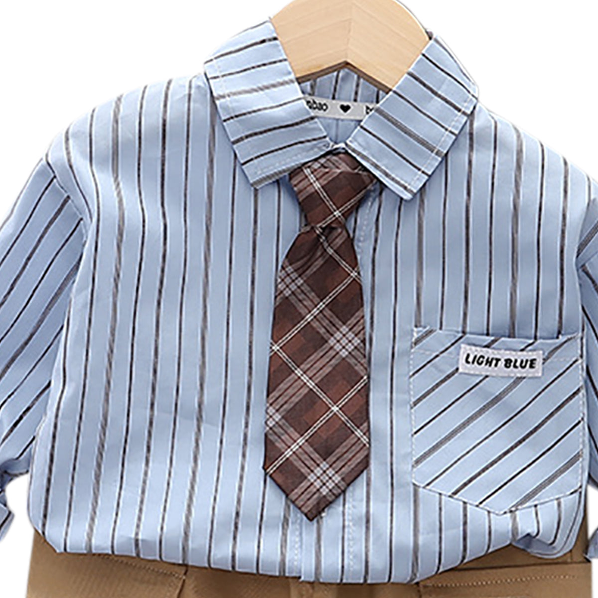 Boys Striped Long Sleeves Shirt With Trouser