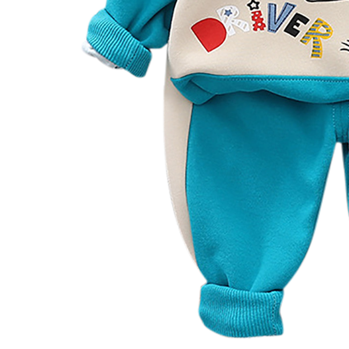Boys Blue & Cream Coloured Colourblocked T-shirt with Pyjamas