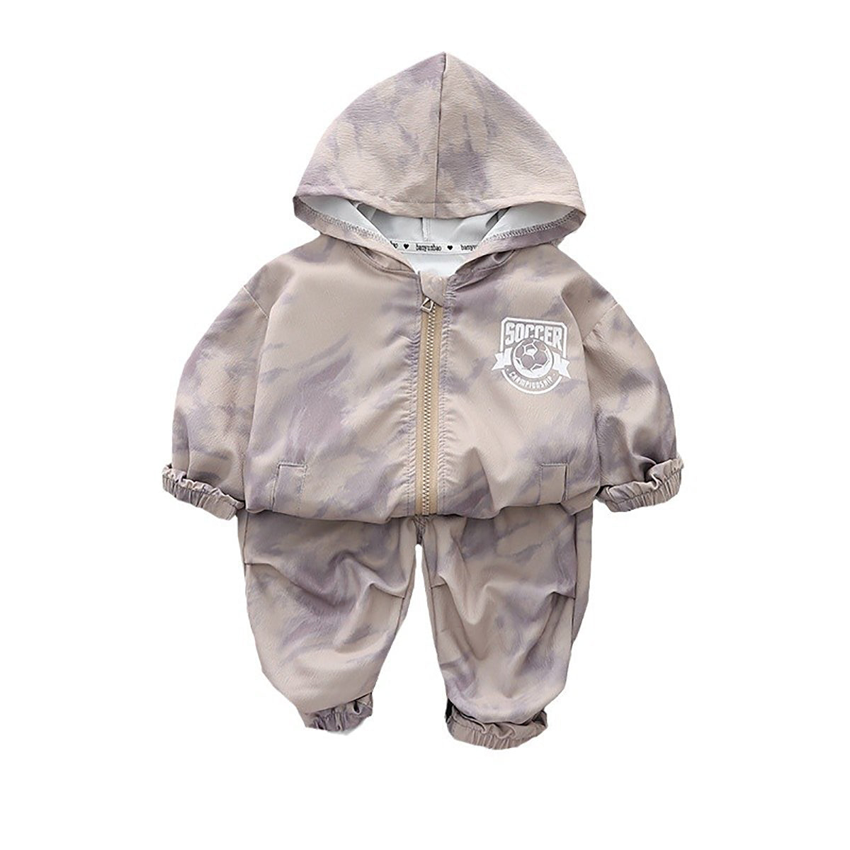 Boys Dyed Hooded Long Sleeves Sweatshirt With Jogger