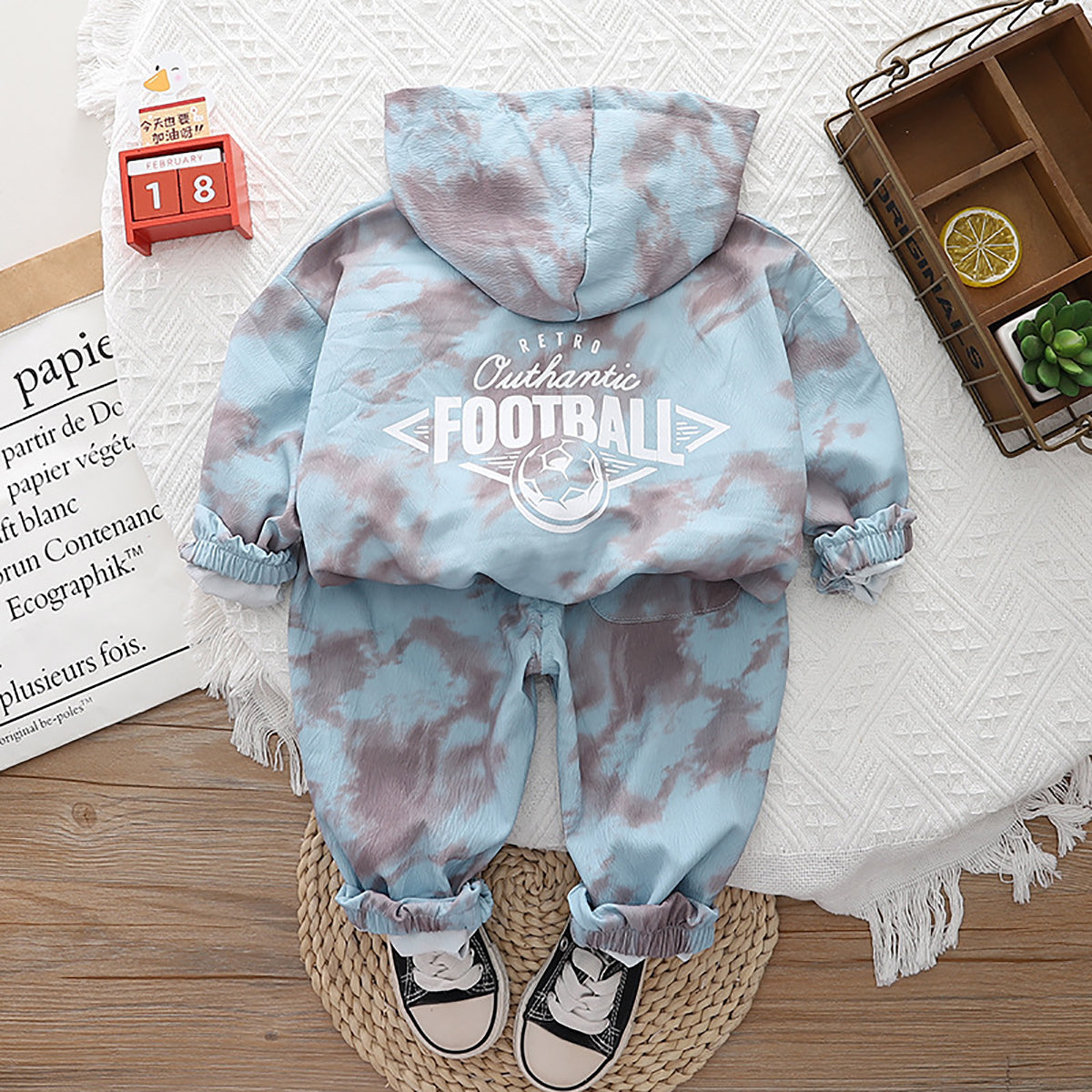 Boys Hooded Dyed Top with Pyjamas