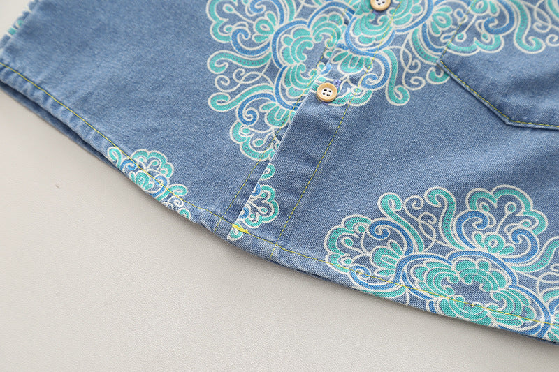 Boys Ethnic Motifs Printed T-shirt With Shorts