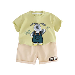 Boys Printed T-shirt with Shorts