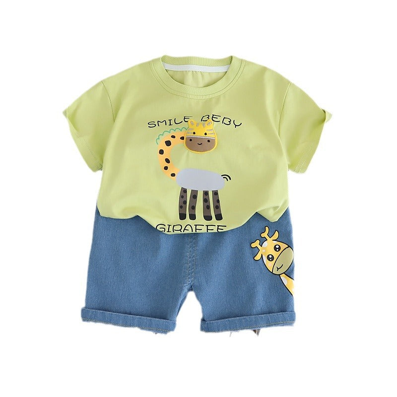 Boys Printed T-shirt with Shorts