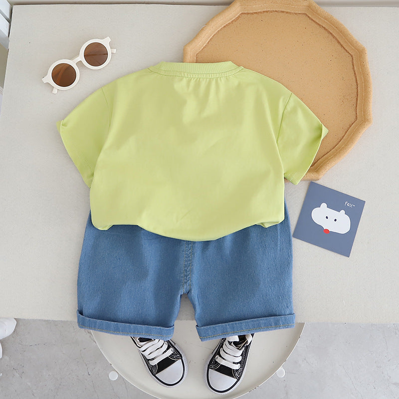 Boys Printed T-shirt with Shorts
