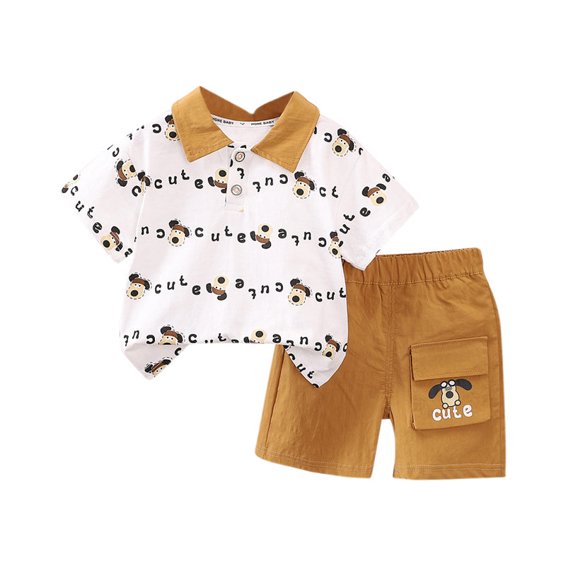 Boys Printed T-shirt with Shorts