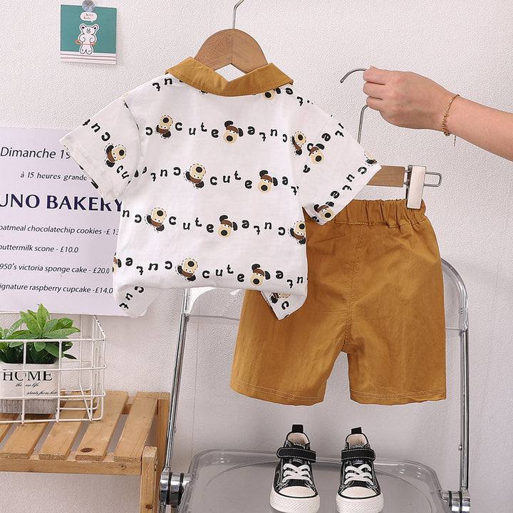Boys Printed T-shirt with Shorts