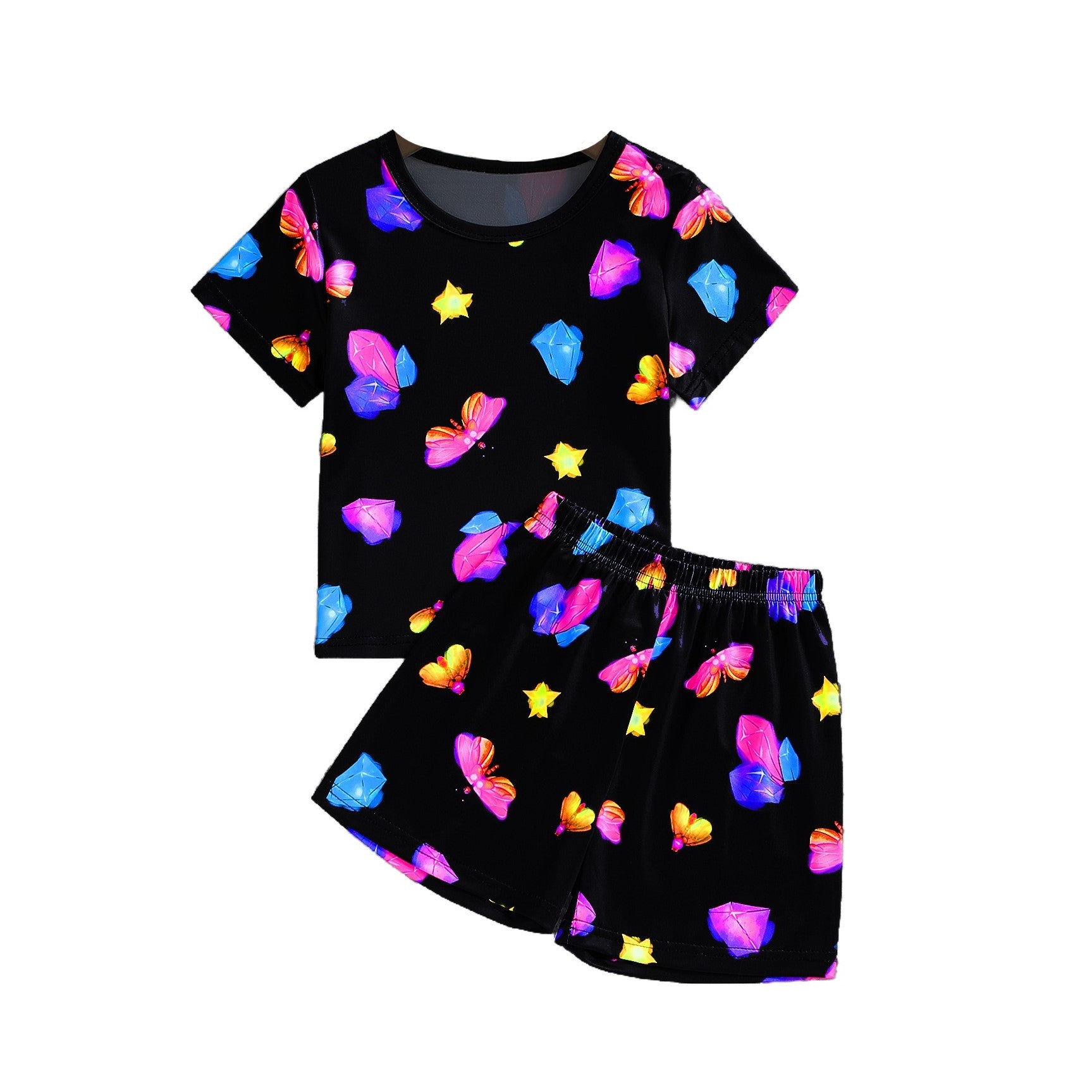 Girls Printed T-shirt with Shorts