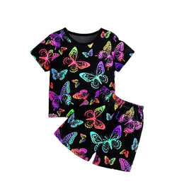 Girls Printed T-shirt with Shorts