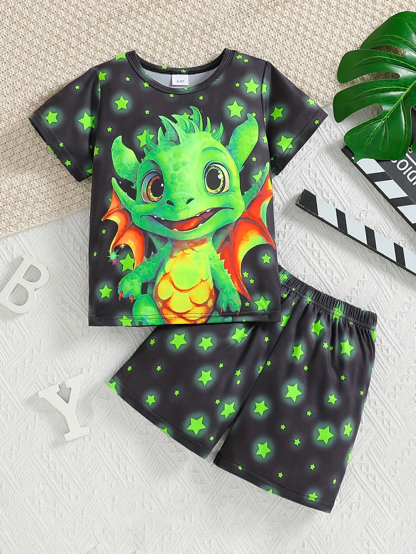 Boys Printed T-shirt with Shorts