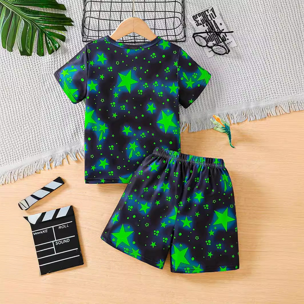 Boys Printed T-shirt With Shorts
