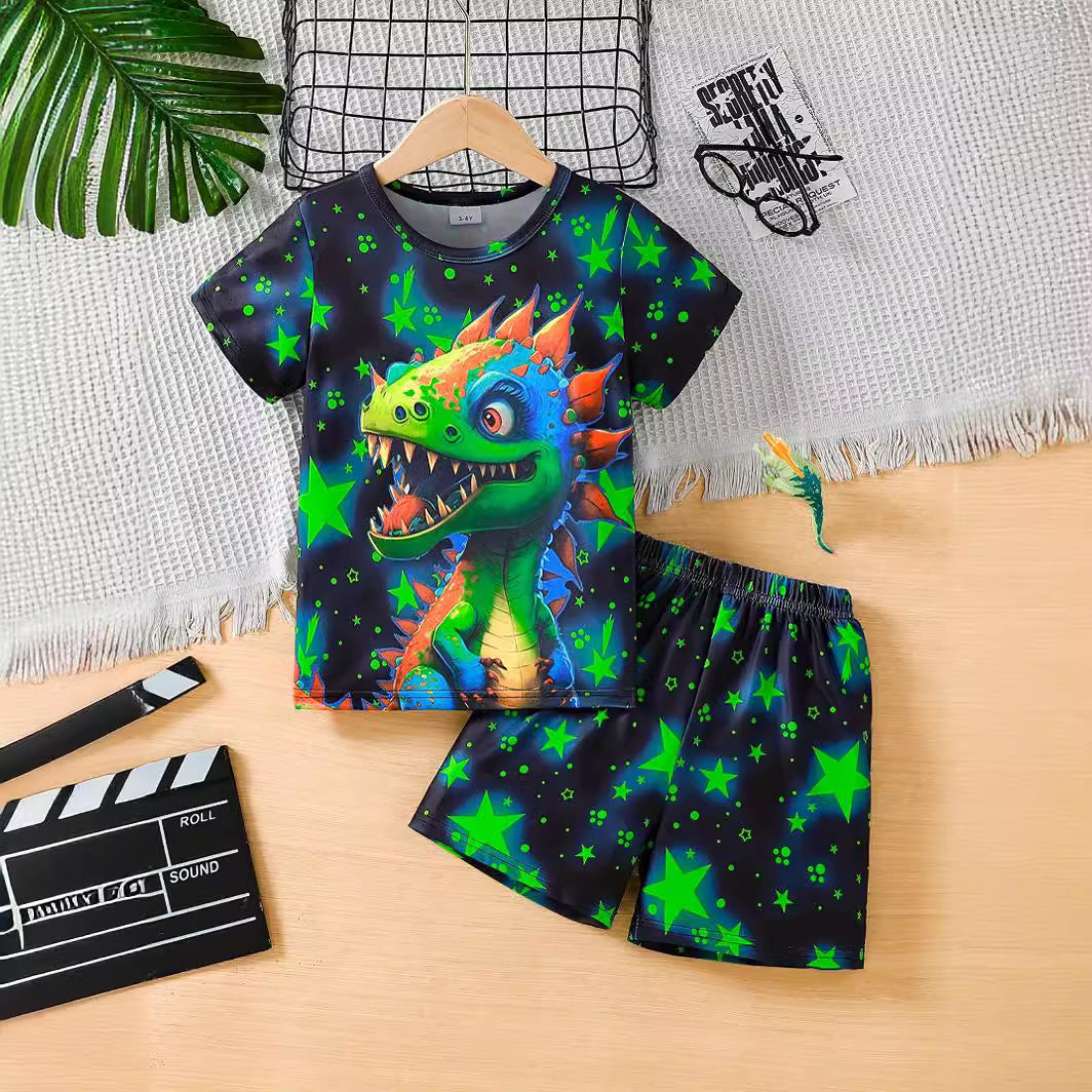 Boys Printed T-shirt With Shorts
