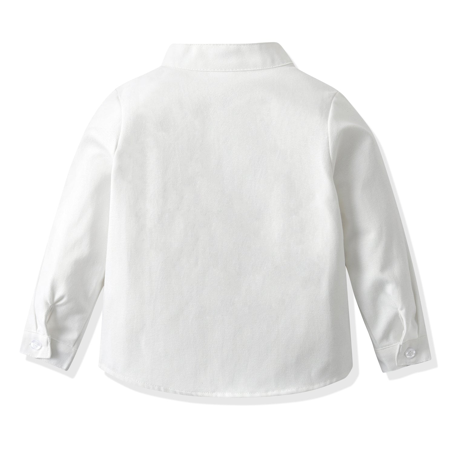 Unisex Kids Solid Band Collar Casual Shirt