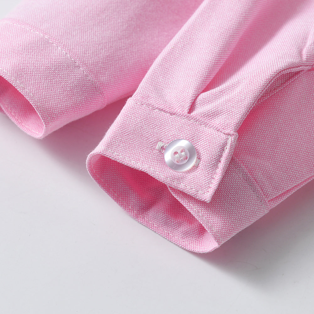 Unisex Kids Solid Band Collar Casual Shirt