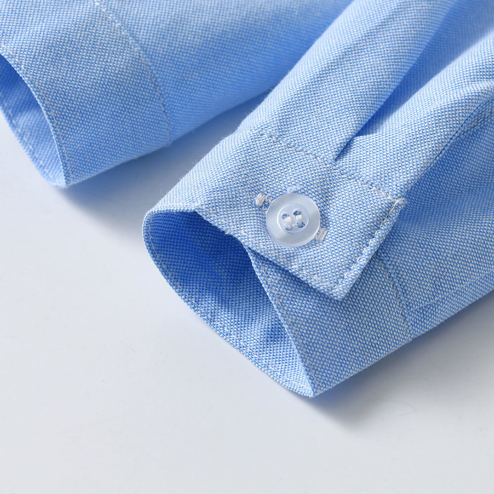 Unisex Kids Solid Band Collar Casual Shirt
