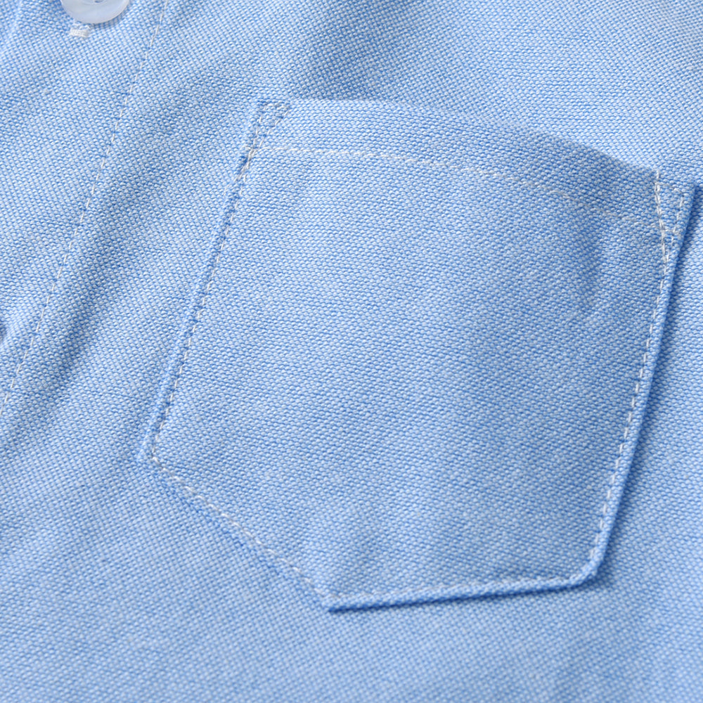 Unisex Kids Solid Band Collar Casual Shirt