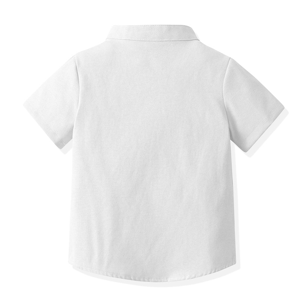 Unisex Kids Solid Band Collar Casual Shirt