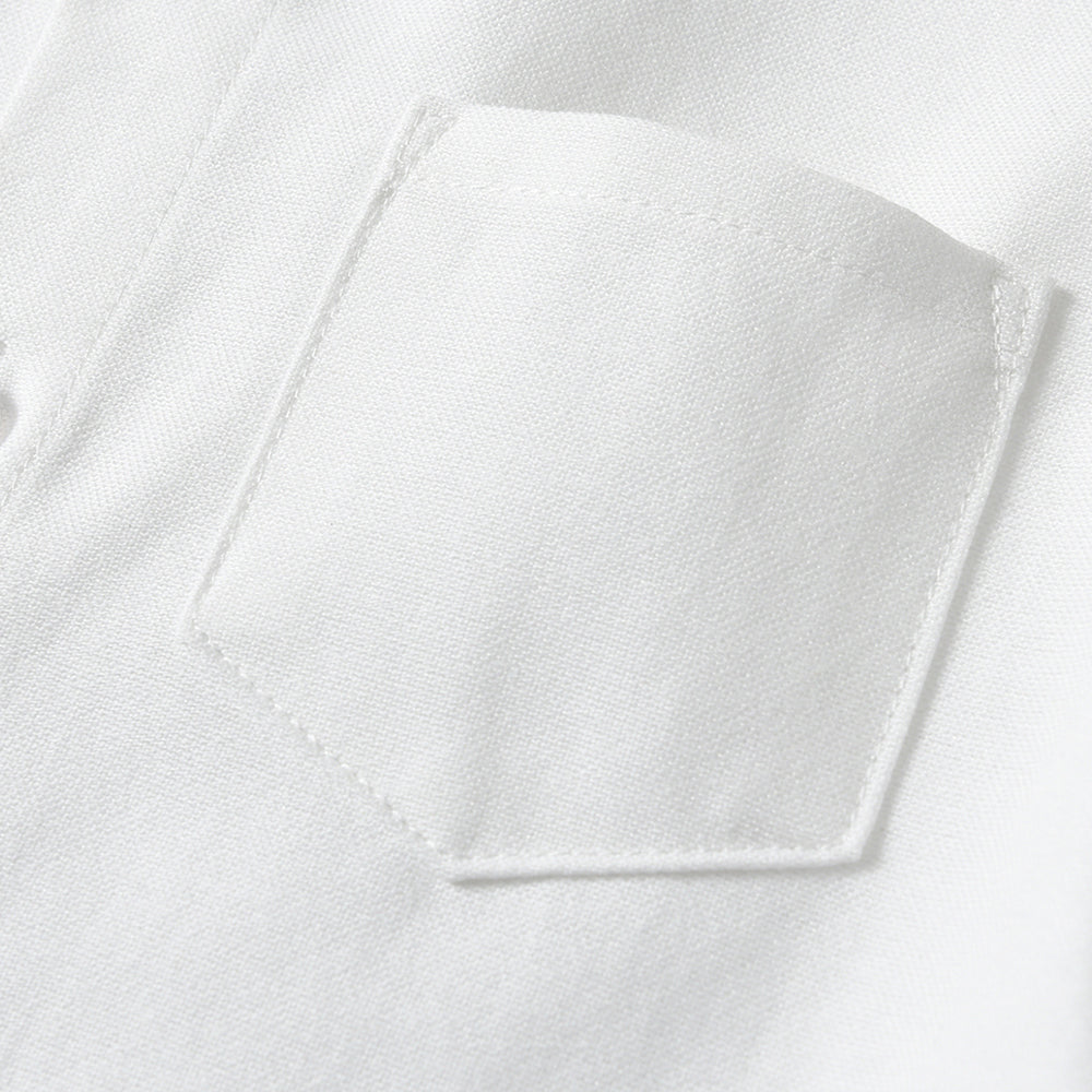 Unisex Kids Solid Band Collar Casual Shirt