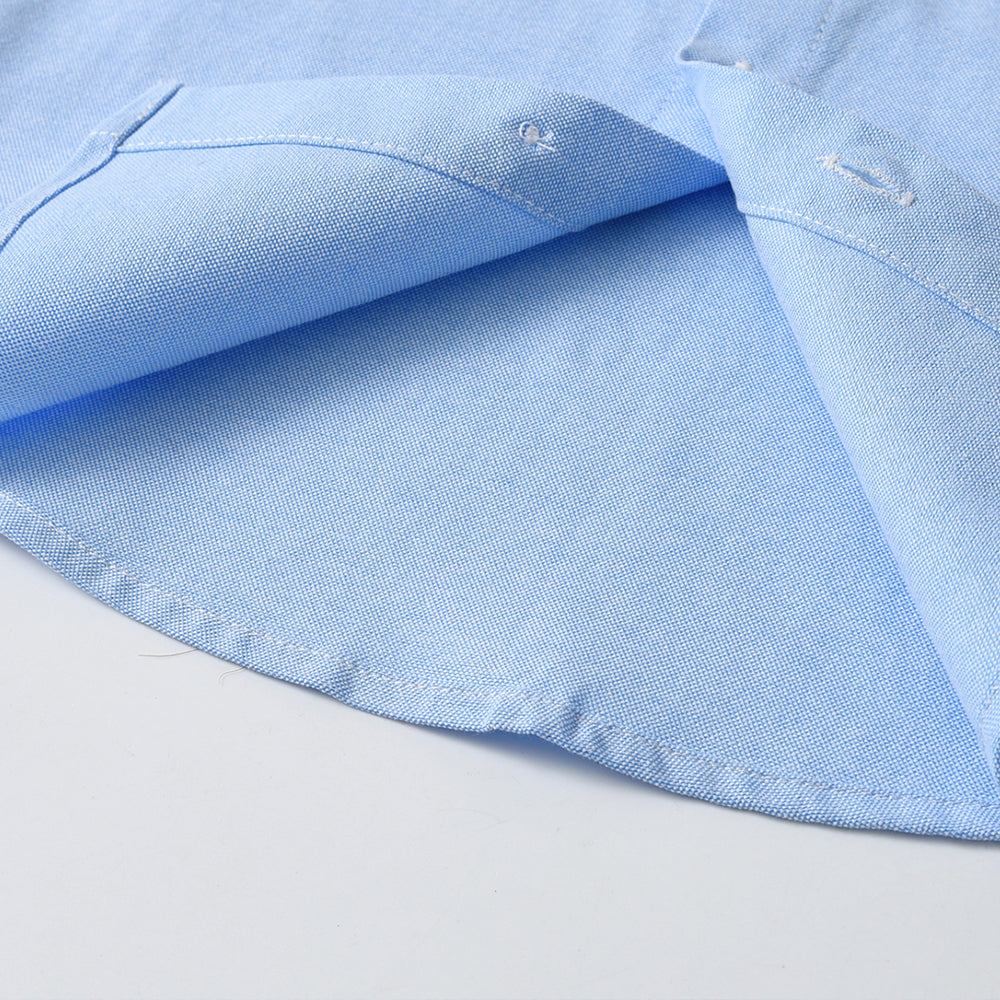 Unisex Kids Solid Band Collar Casual Shirt