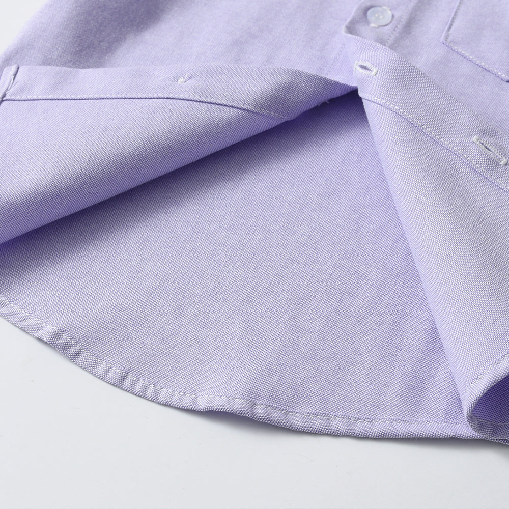 Unisex Kids Solid Band Collar Casual Shirt