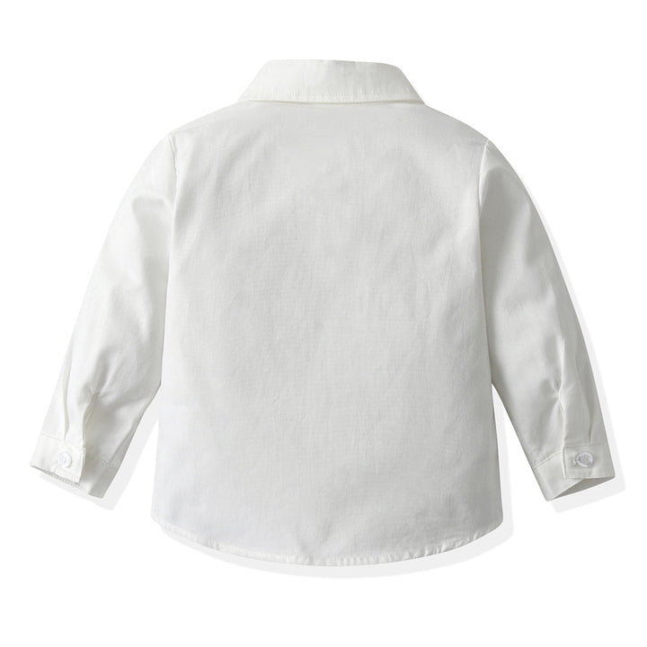 Unisex Kids Solid Spread Collar Casual Shirt
