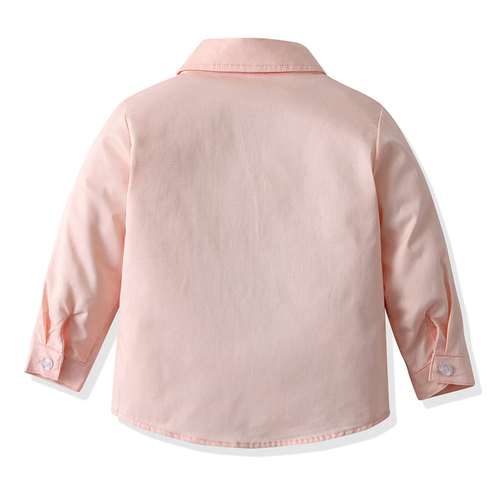 Unisex Kids Solid Spread Collar Casual Shirt