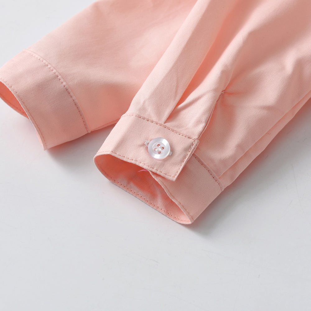 Unisex Kids Solid Spread Collar Casual Shirt