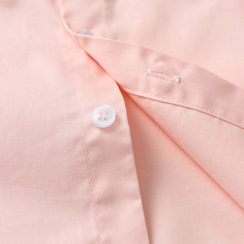 Unisex Kids Solid Spread Collar Casual Shirt
