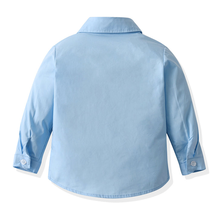 Unisex Kids Solid Spread Collar Casual Shirt
