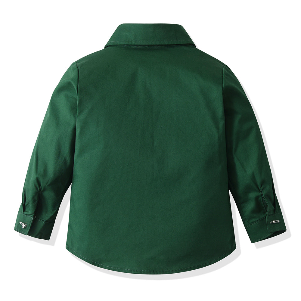 Unisex Kids Solid Spread Collar Casual Shirt