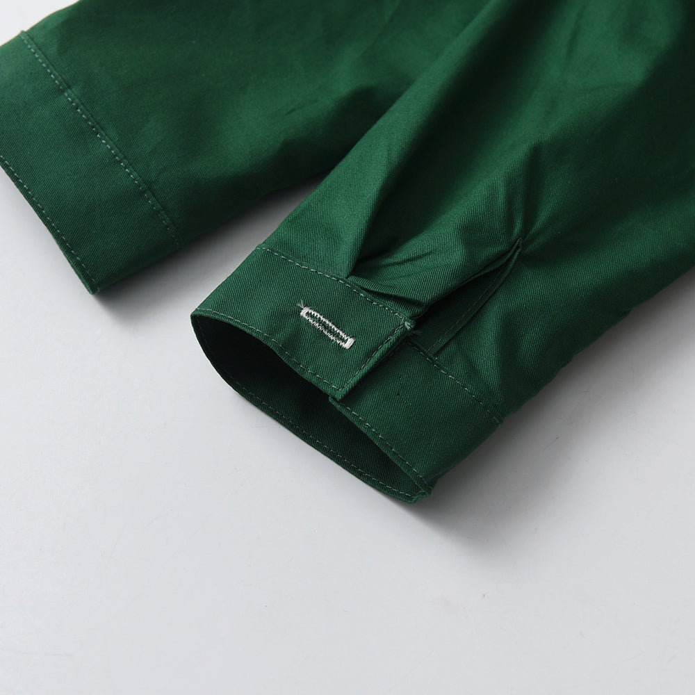 Unisex Kids Solid Spread Collar Casual Shirt