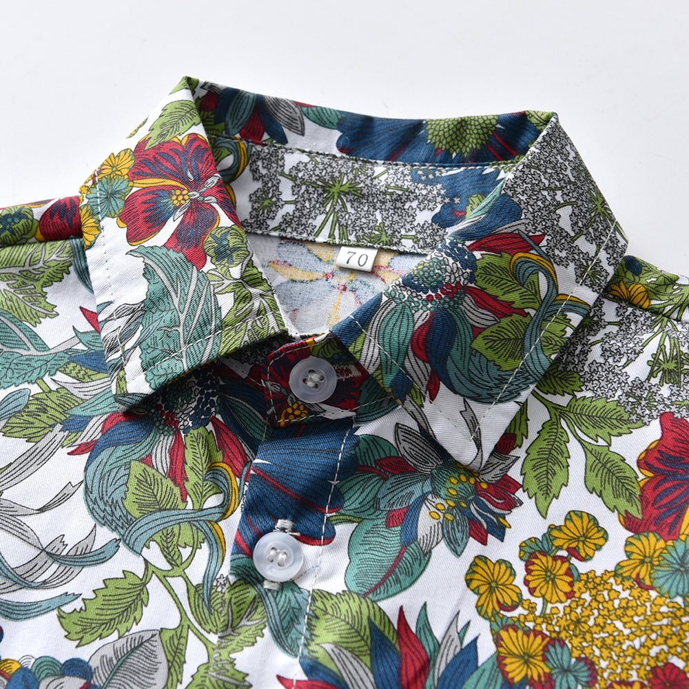 Boys Printed Pure Cotton Shirt with Shorts