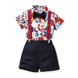 Boys Printed Pure Cotton Shirt with Shorts