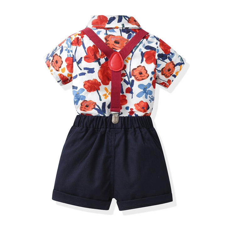 Boys Printed Pure Cotton Shirt with Shorts