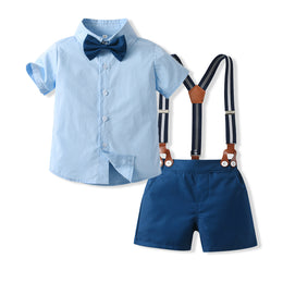 Boys Blue & Green Shirt with Shorts