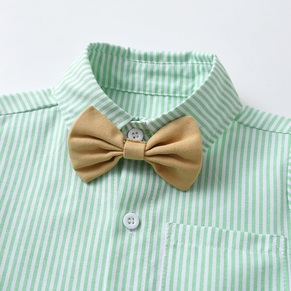 Boys Striped Pure Cotton Shirt with Shorts
