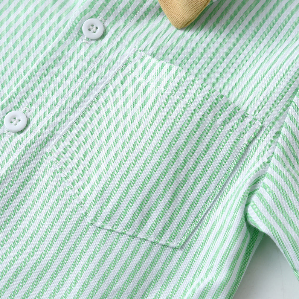 Boys Striped Pure Cotton Shirt with Shorts