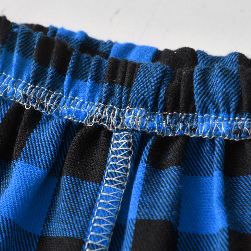 Kids Blue & Black Checked Shirt with Shorts