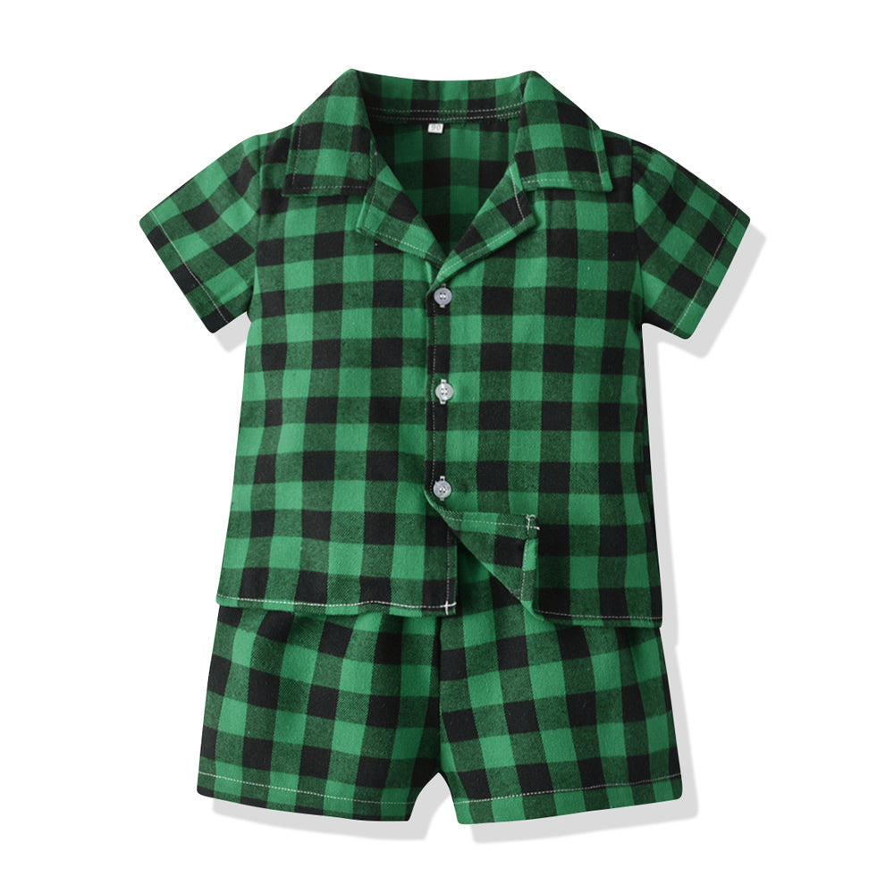 Kids Checked Pure Cotton Shirt With Short