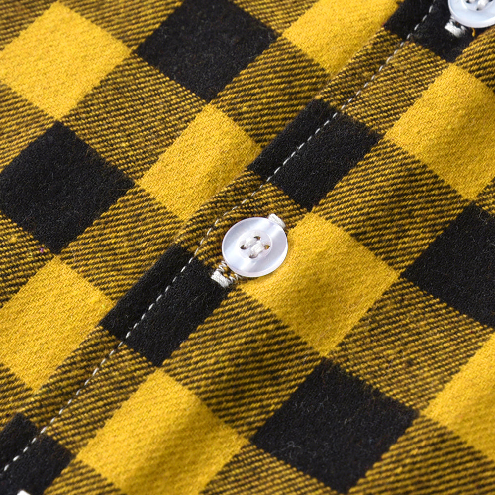 Kids Yellow & Black Checked Shirt with Shorts