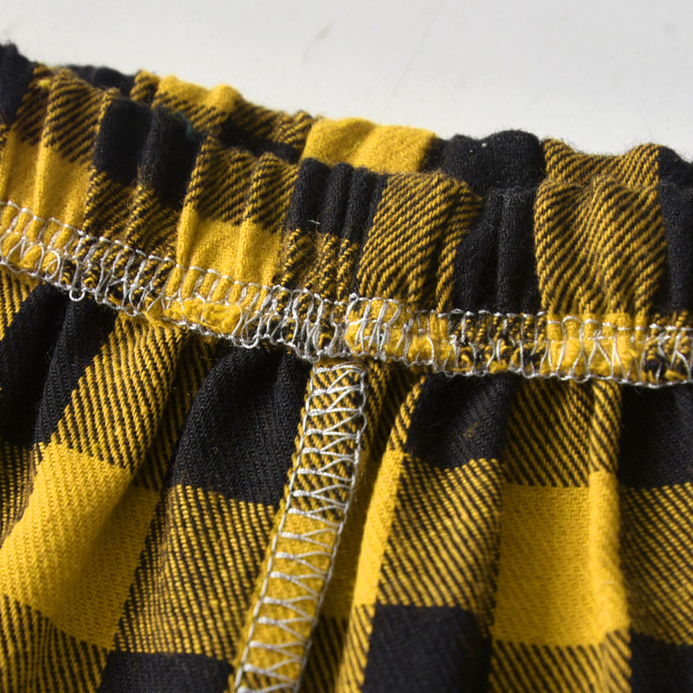 Kids Yellow & Black Checked Shirt with Shorts
