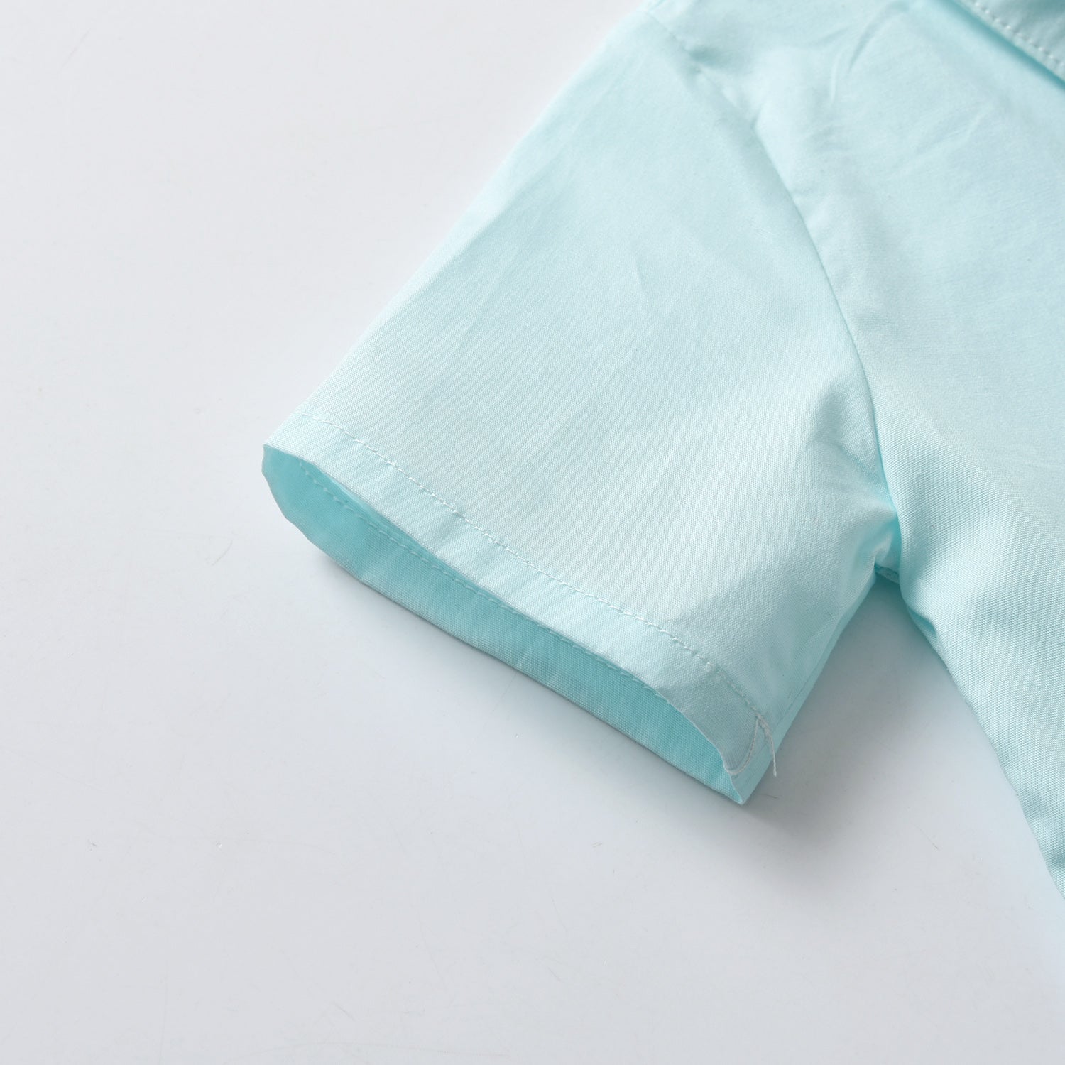 Boys Green & blue Shirt & Shorts With Suspenders