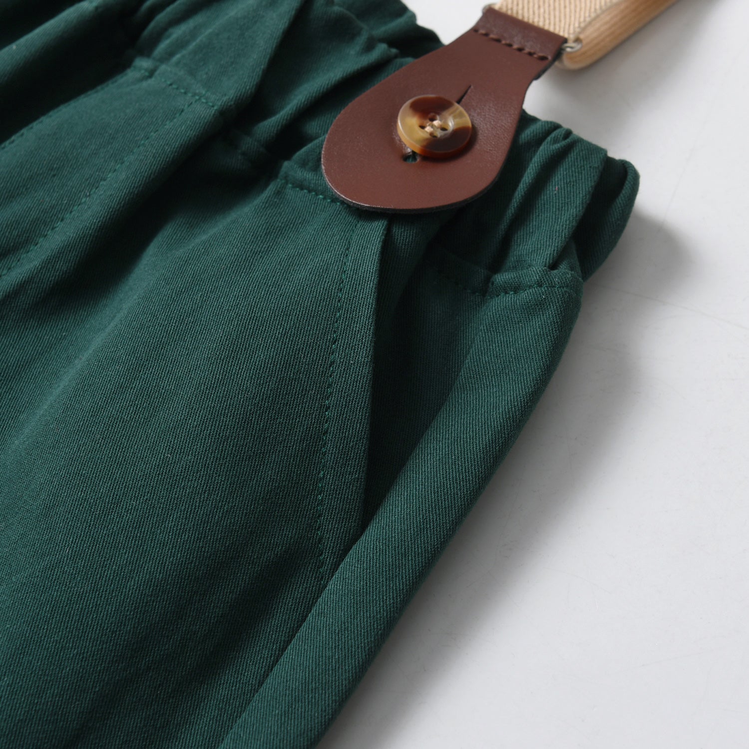 Boys Green & blue Shirt & Shorts With Suspenders