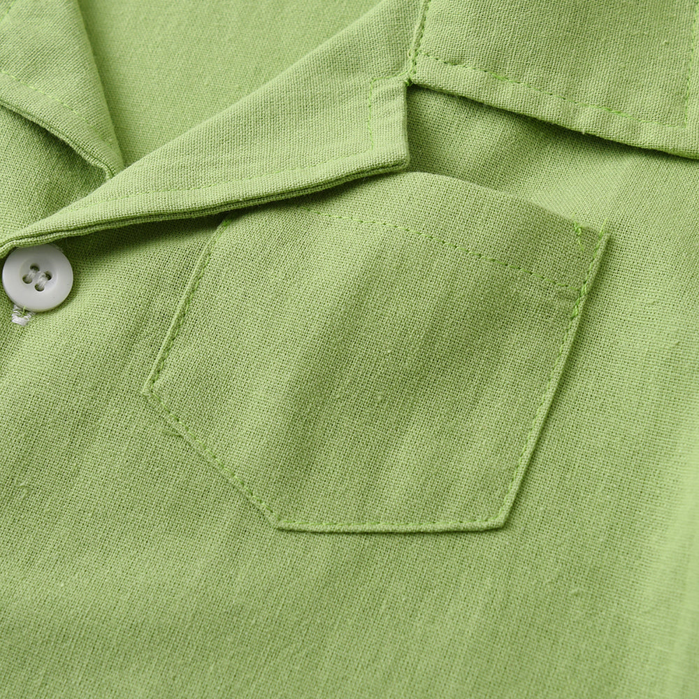 Kids Green Pure Cotton Shirt with Shorts