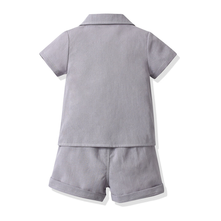 Kids Short Sleeves Pure Cotton Shirt with Shorts