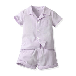 Kids Short Sleeves Pure Cotton Shirt With Shorts