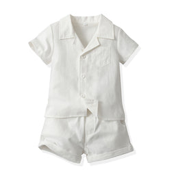 Kids Short Sleeves Pure Cotton Shirt With Shorts